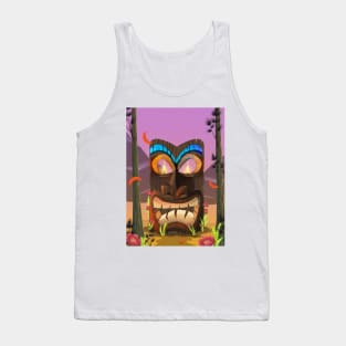 Tiki Wooden Mask Tank Top